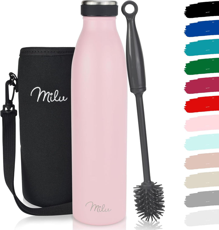 Milu Thermoflasche 350ml 500ml 750ml 1L 1,5L Isolierte Edelstahl Trinkflasche, Thermoskanne Auslaufs