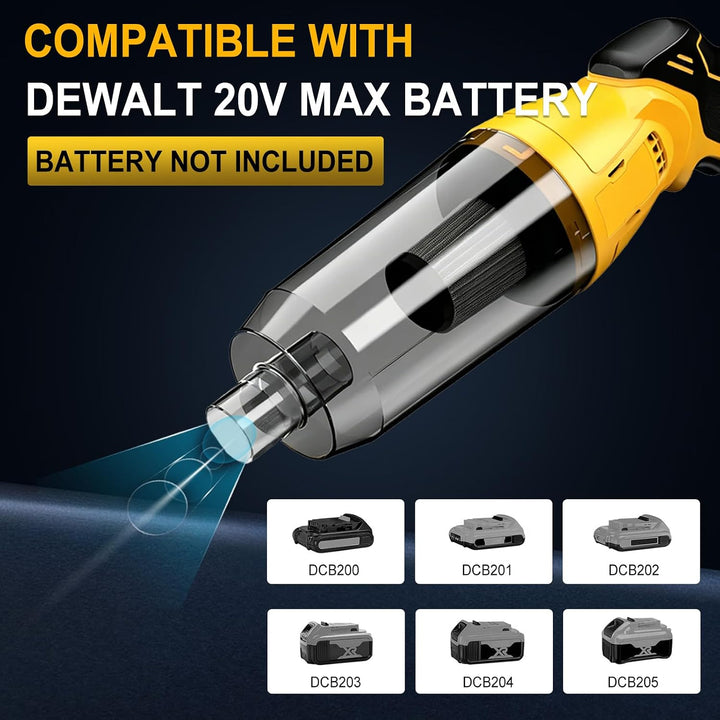 Akku Staubsauger kompatibel mit Dewalt 18V 20V,22000Pa Tragbar Handstaubsauger mit 4 Düsen und 600ml