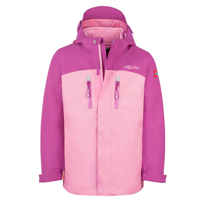 Trollkids Girls Bryggen 3in1 Jacket 92 Fresh Berry/Graphite, 92 Fresh Berry/Graphite