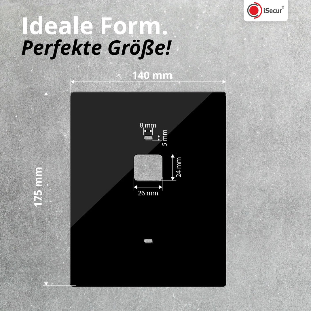 iSecur Blende passend für Eufy Akku-Videotürklingel aus Acryl schwarz I Video-Doorbell I Klingelschi