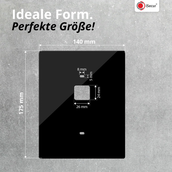 iSecur Blende passend für Eufy Akku-Videotürklingel aus Acryl schwarz I Video-Doorbell I Klingelschi