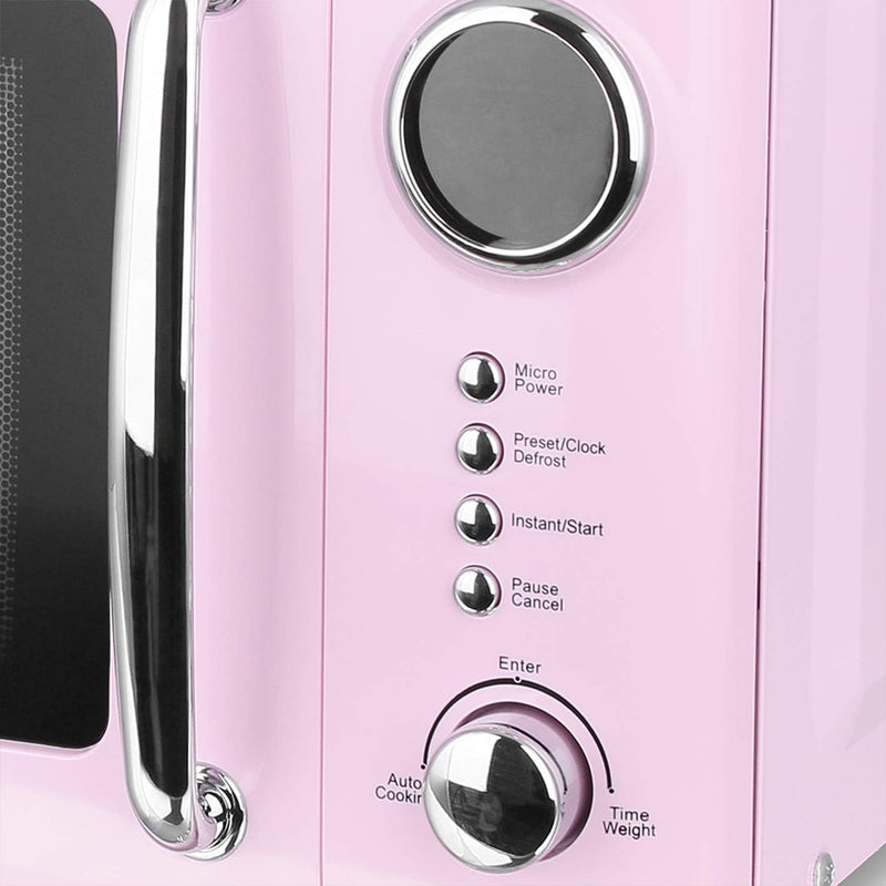 Rosa/Pink 700 Watt Mikrowelle 20 Liter Garraum Drehteller Retro Design Emerio MW-112141.1 Mikrowelle