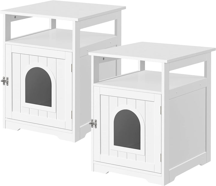 Yaheetech 2er Set katzenschrank für katzentoilette, Katzenhaus, Katzenklo Schrank mit offene Ablage,