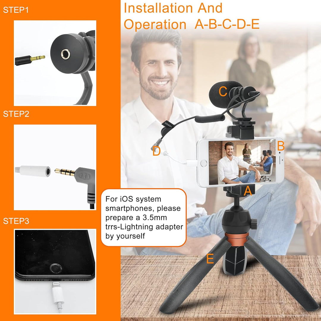 comica CVM-VM10-K2 Pro, Handy Video Mikrofon Vlogging Kit für Sony, Canon, Nikon DSLR-Kamera, iPhone