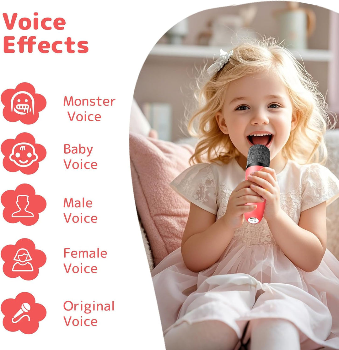 Fede Karaoke Maschine für Kinder Erwachsene, Mini Karaoke Maschine mit 2 Mikrofonen, Tragbarer Bluet