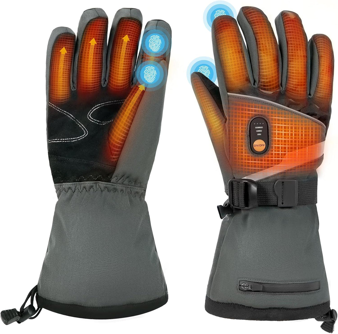 Minthouz W11 Beheizbare Handschuhe für Herren Damen, 7.4V Akku Beheizte Handschuhe, 3 Heizstufen Hea