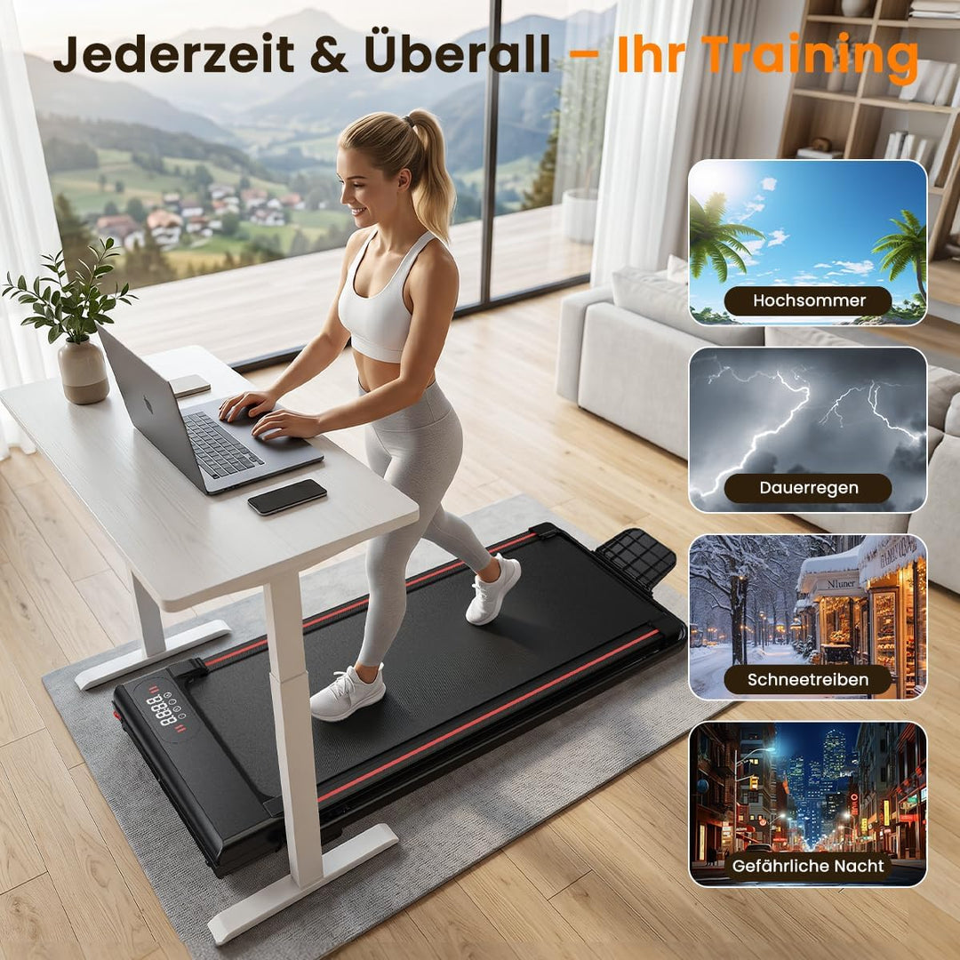 Dskeuzeew Walking Pad Klappbar mit Neigung - 4 in 1 Laufband mit 7% Steigung für Zuhause Laufpad Geh
