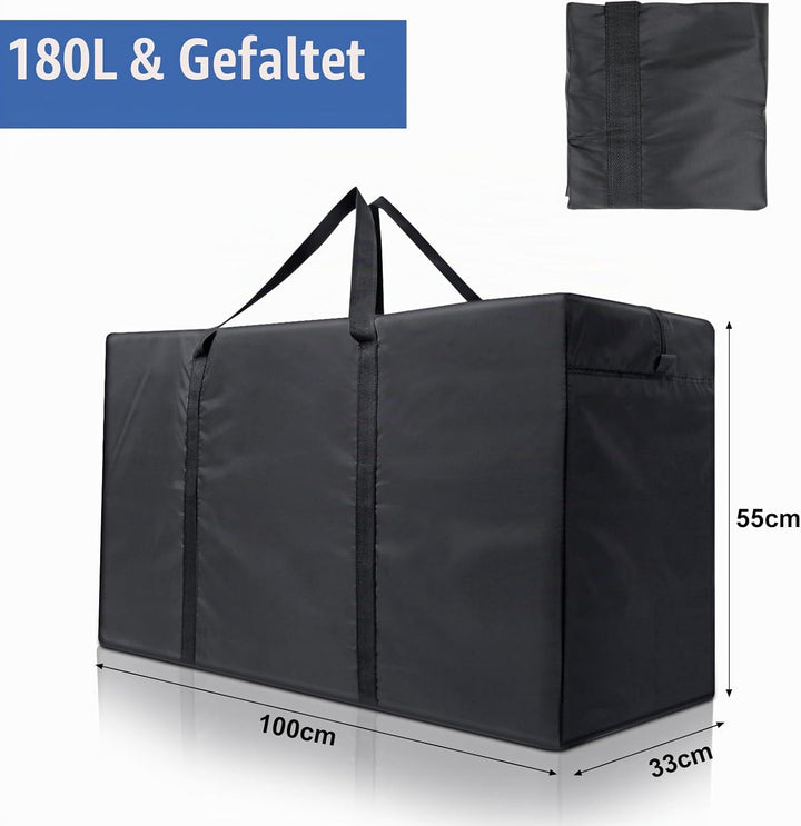 Cozary 180L Aufbewahrungstasche Gross, 600D Oxford Heavy-Duty Umzugstaschen mit Handgriff, Wasserdic