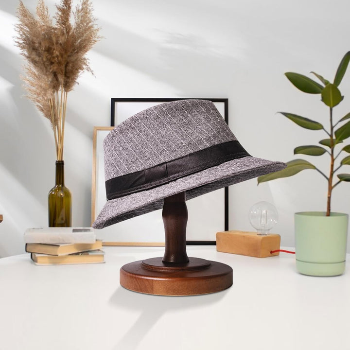 Hutständer im Vintage-Stil, rustikaler Hutständer aus Holz, kuppelförmig, braun, Cowboyhutständer, P