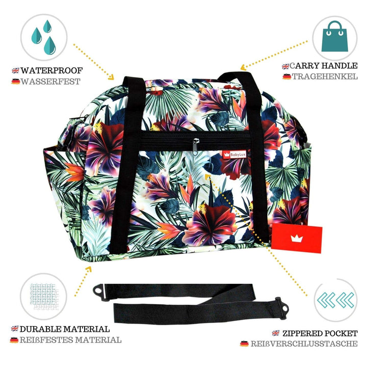 BabyLux Wickeltasche COLORFUL Kinderwagen Buggy Grosse Handtasche Babytasche mit Befestigung für Mut