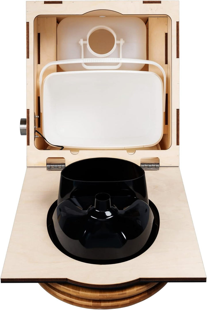 Kildwick EasyLoo Bausatz Campingtoilette/Komposttoilette mit Lüfter 5V Schwarz, Schwarz