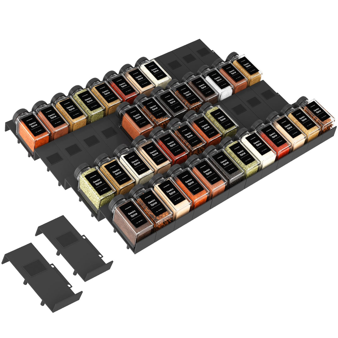 Famhap Gewürz Organizer Schublade, 48 Stück Patchworkable Gewürzregal Schublade, Küchen Organizer sc