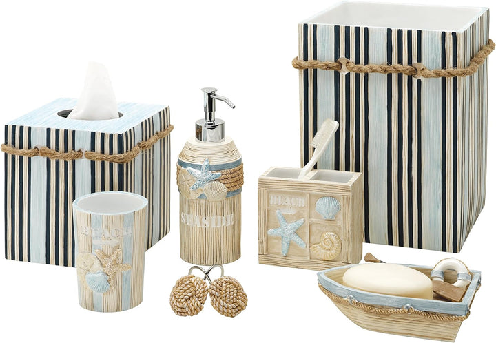 Zenna Home Seaside Duschvorhang-Haken Bad-Accessoires „Serenity“, Polyresin, Braun, 1 Count (Pack of