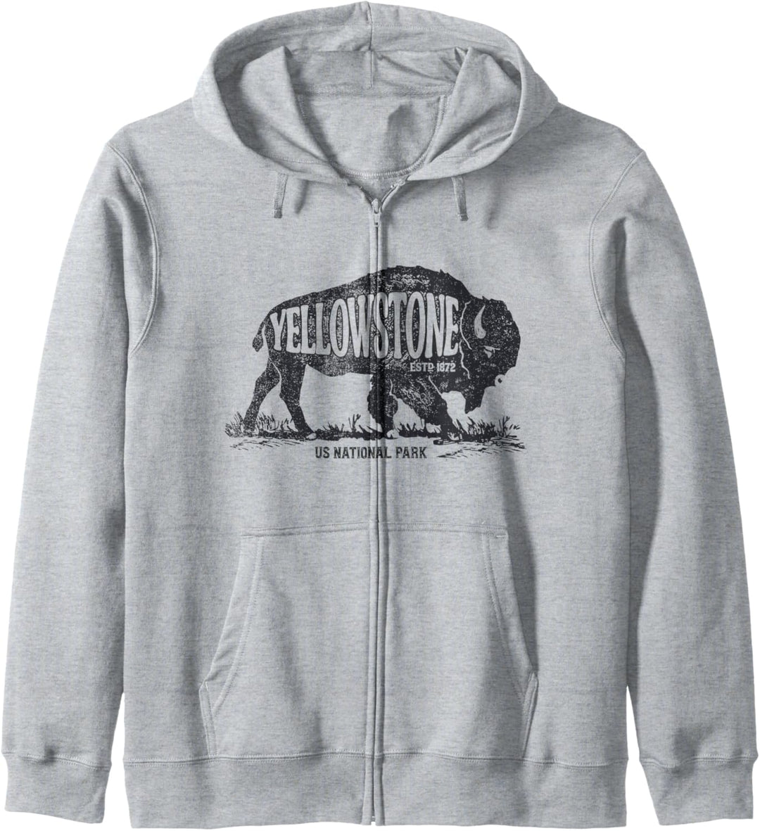 Yellowstone US National Park Bison Buffalo Vintage Men Women Kapuzenjacke