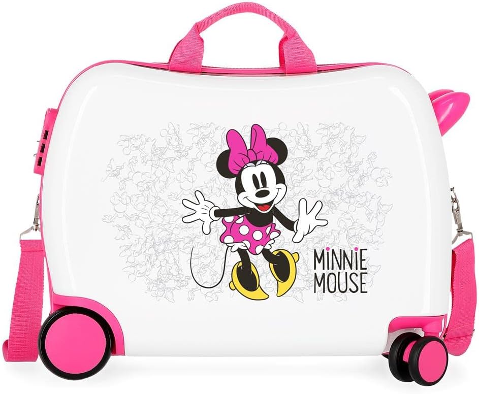 Disney Minnie Enjoy the Day Kinder-Koffer Weiss 50x38x20 cms Hartschalen ABS Kombinationsschloss 34L
