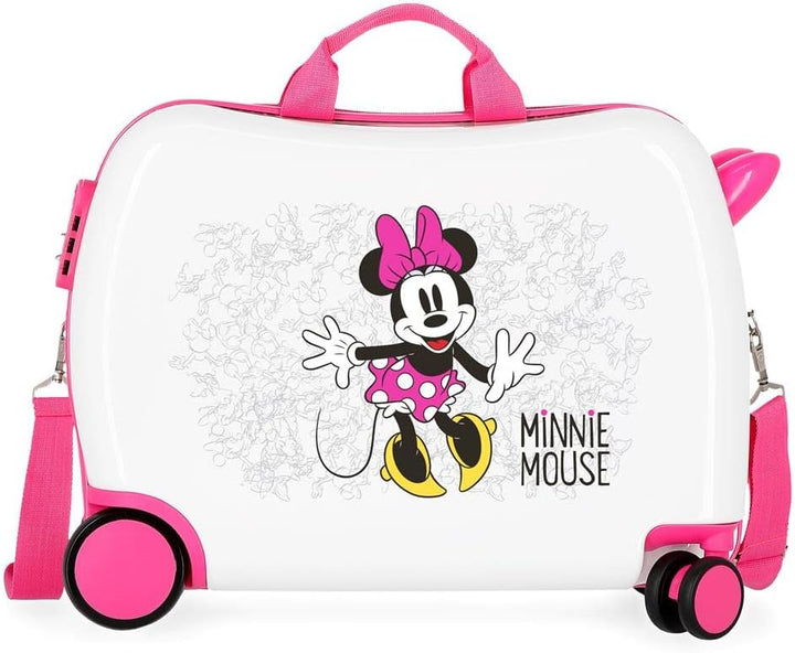 Disney Minnie Enjoy the Day Kinder-Koffer Weiss 50x38x20 cms Hartschalen ABS Kombinationsschloss 34L