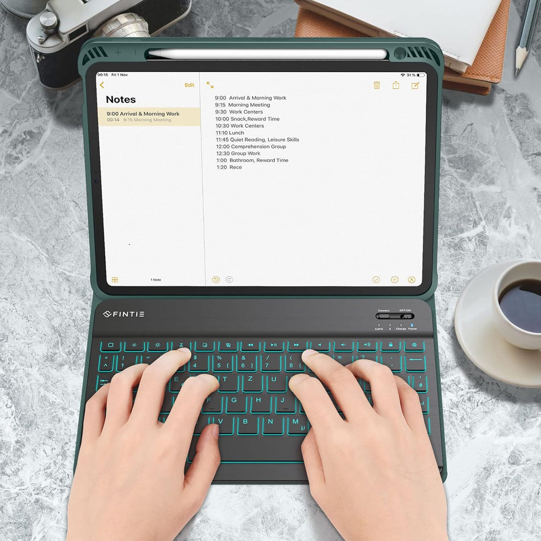 FINTIE Tastatur Hülle für iPad Air 11 Zoll M4/M3/M2 (2026/2025/2024), iPad Air 5/4 Gen 10.9" - 7-far