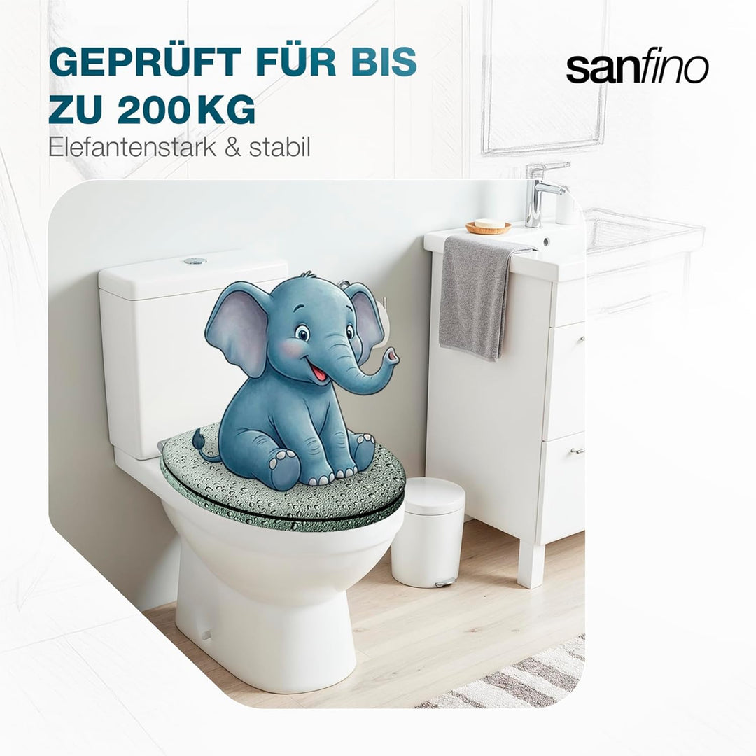 Premium WC Sitz mit Absenkautomatik – hochwertige Toilettendeckel aus Holz, viele bunte Motive, hohe