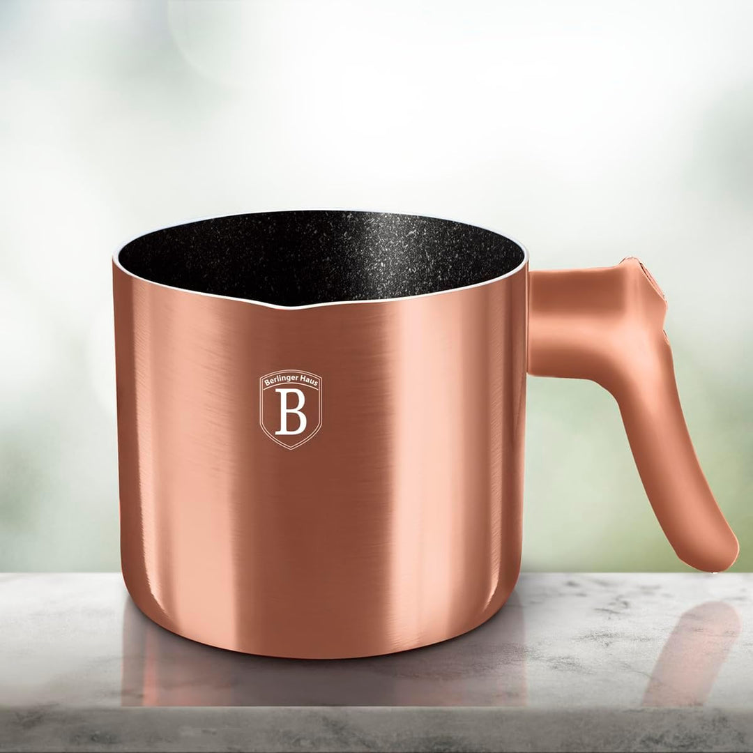 Granit Milchtopf Töpf für Milch 1.2L mit Antihaftbeschichtung BERLINGER HAUS Rose Gold BH-1966