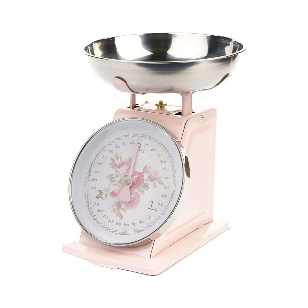 Küchenwaage ANNETTE rosa mit Blumen 3kg H 26cm