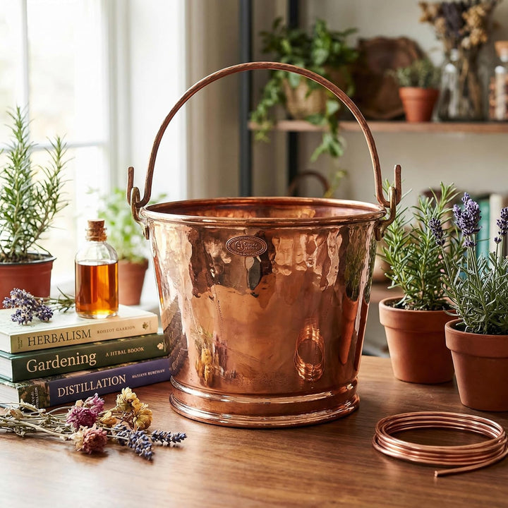 CopperGarden 8 Liter Kupfereimer | Stilvoller Eimer aus reinem Kupfer | Antibakteriell = wirkt gegen