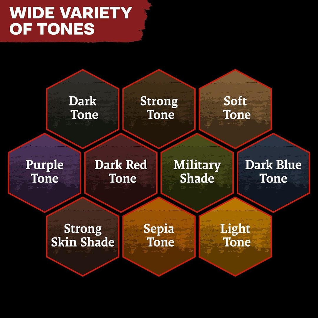 The Army Painter, Warpaints Fanatic Washes Set, Vollständiges Set von 10 Acrylfarben in 18 ml Tropff