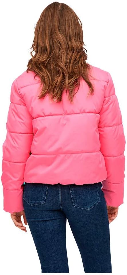 Vila Damen Vitate L/S Short Puffer Jacket-Noos Jacke, Fandango Pink