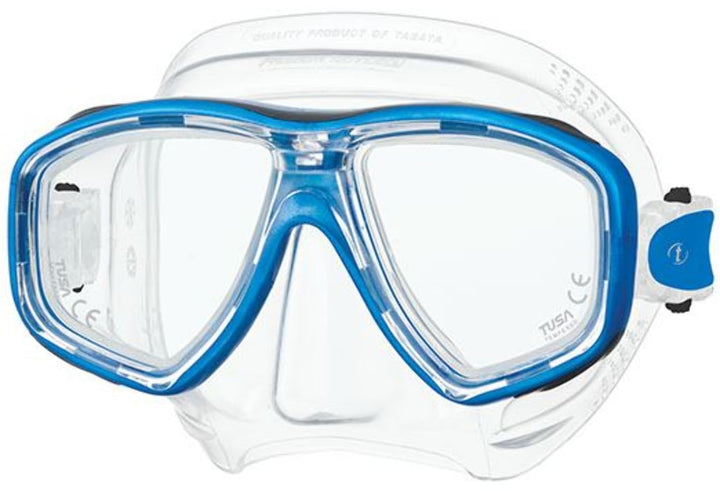 TUSA Freedom CEOS - Kleinvolumige Tauch- und Schorchelmaske, silicone transparent/ fishtail blau