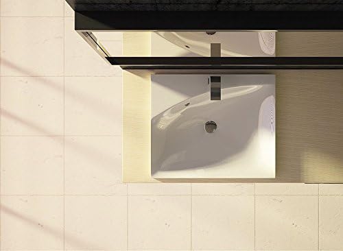 Einbauwaschbecken 60x50x11,3cm eckig, 60cm Einbau-Waschtisch, hochwertiges Mineralguss Made IN EU