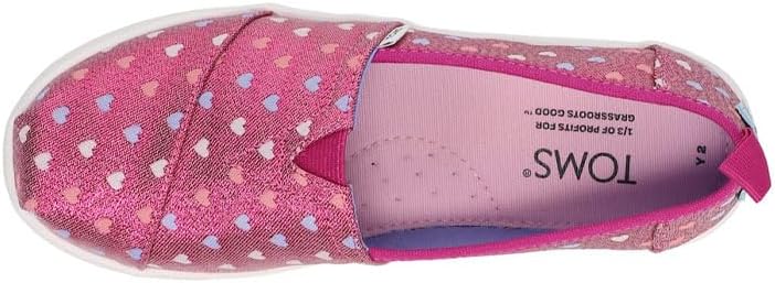 TOMS Mädchen Glitter Alpargata Flache Slipper 30 EU Pink Fuchsia, 30 EU Pink Fuchsia