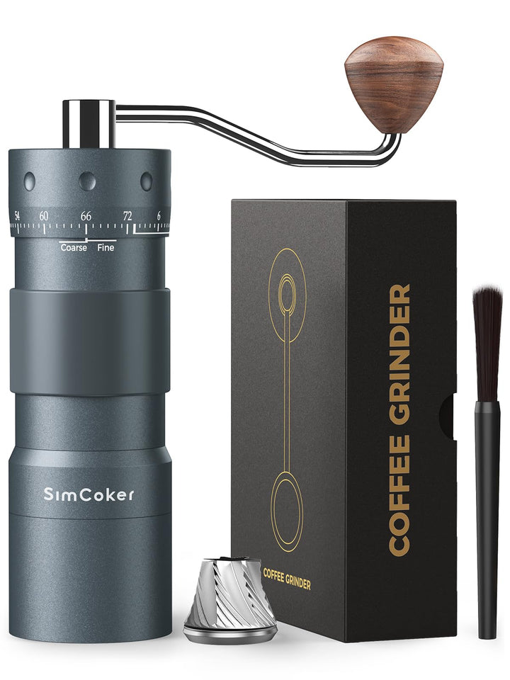 Manuelle Kaffeemühle, 25 g Fassungsvermögen, Espressomühle mit CNC-gefrästem Edelstahl-Kegelmahlwerk