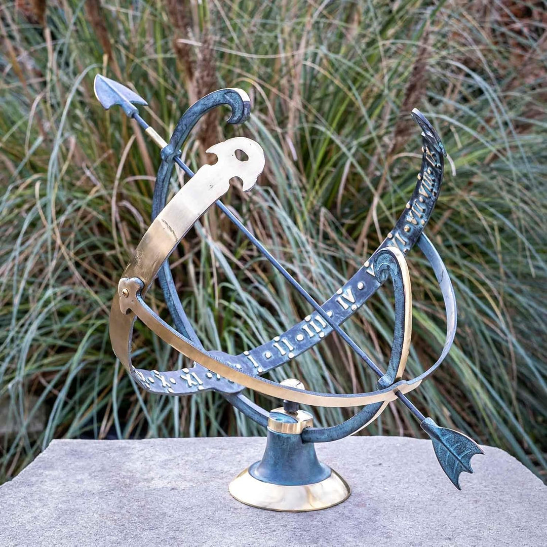 IDYL Outdoor Zeitmesser aus Bronze Sonnenuhr - hochwertig und auffällig | Nr. 0028 | Masse: 45 x 55