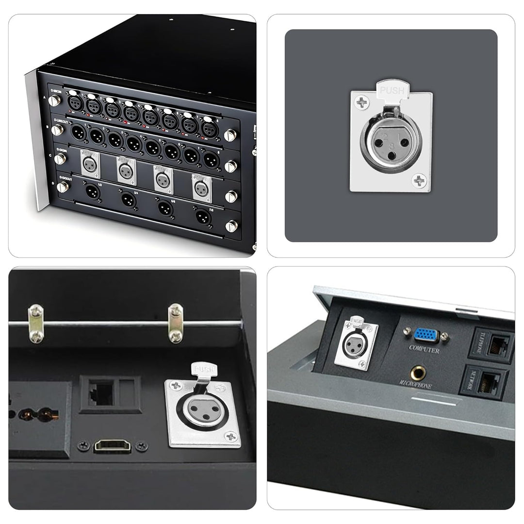 MEIRIYFA D-Typ XLR 3Pin Buchse auf Xlr Stecker Pass durch Mikrofonkabel, XLR Patch Panel Mount Steck