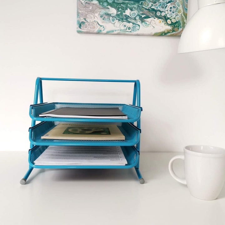 Leviatan Metall Ablage Ablagefächer | Büro Organizer Schreibtisch | Schubladen für Dokumente | 3 Sch