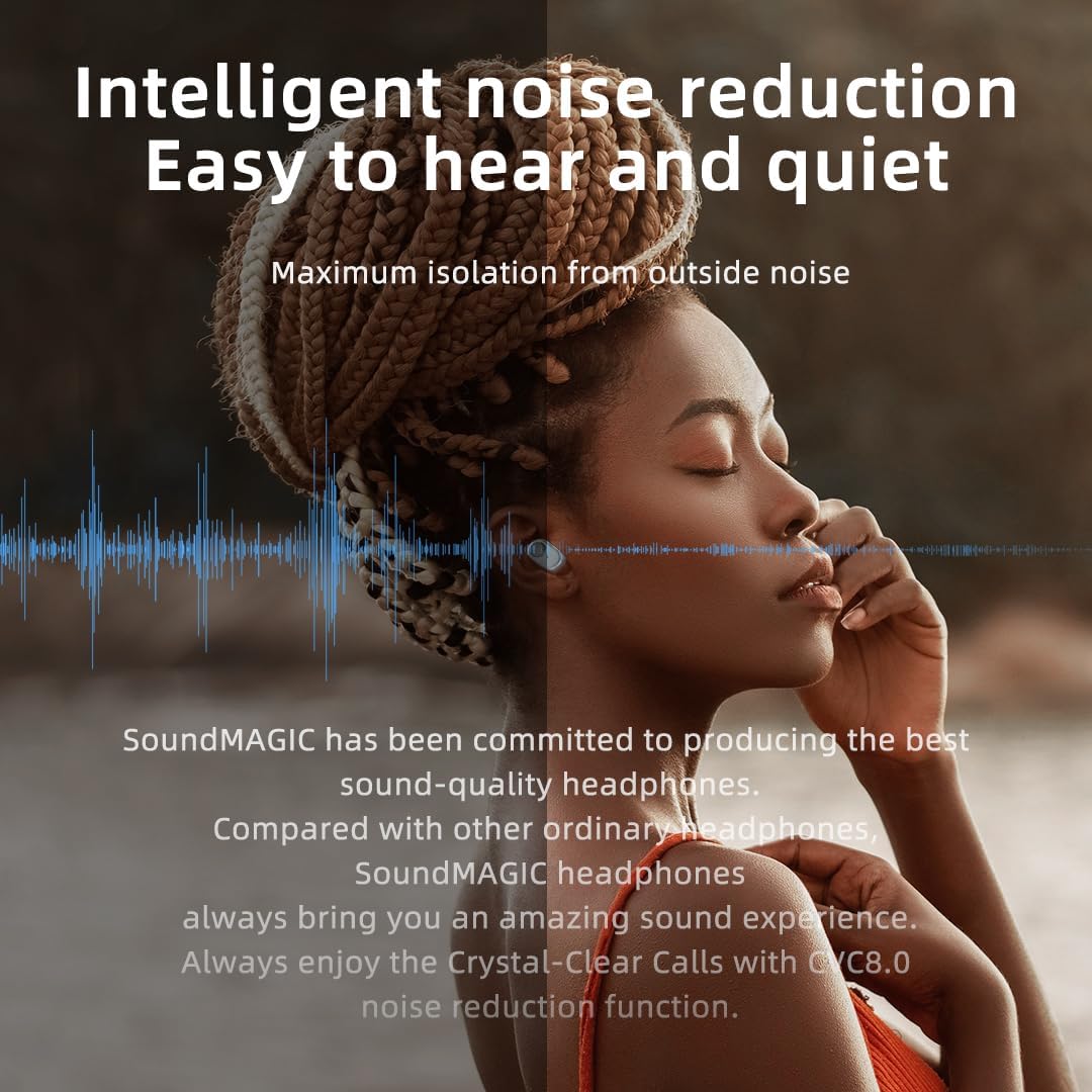 SoundMAGIC T60BT True Wireless Ohrhörer in Ear Bluetooth Kopfhörer mit Mikrofon HiFi Stereo Sport Oh