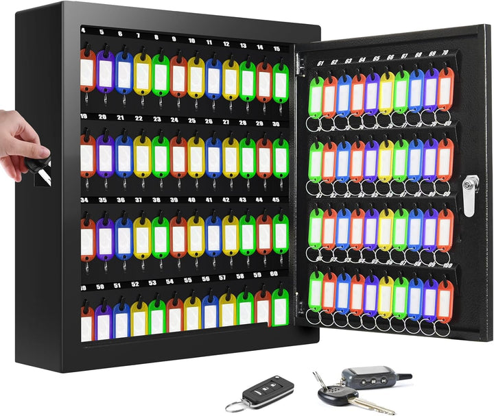 Schlüsselkasten für 100 Schlüssel, Diebstahlsicherer Schlüsselschrank mit Beschreibbarem Schlüsselan