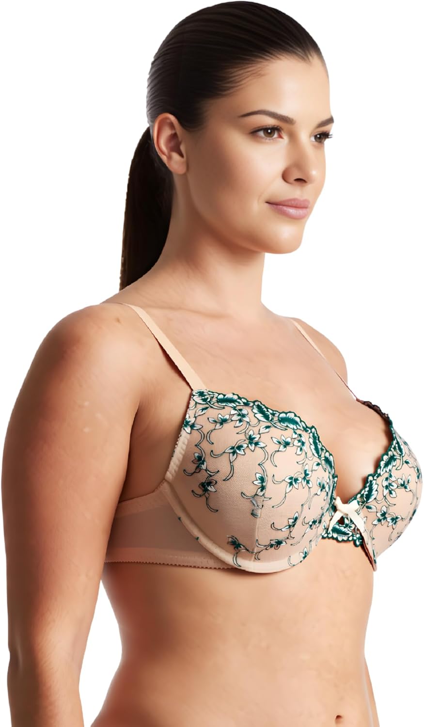 Curve Muse Frauen Übergrösse 1 Tasse Hochdrücken Bügelspitze hinzufügen Stickerei BHS 70C Nackt, Sch