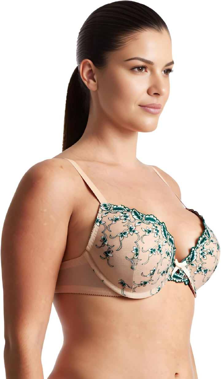Curve Muse Frauen Übergrösse 1 Tasse Hochdrücken Bügelspitze hinzufügen Stickerei BHS 70C Nackt, Sch