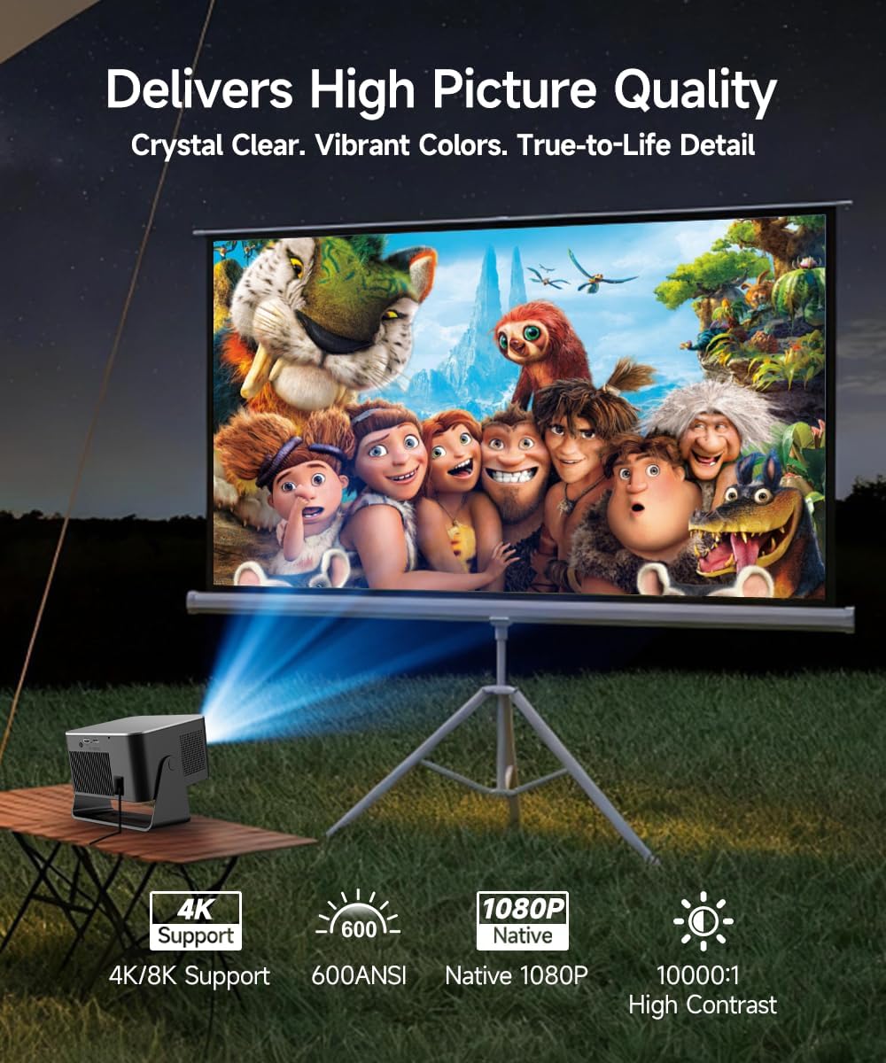 Magcubic Mini Beamer 4K 8K 1080P Supported, Portable Projektor mit Android 14,WiFi 6 Bluetooth 5.4,