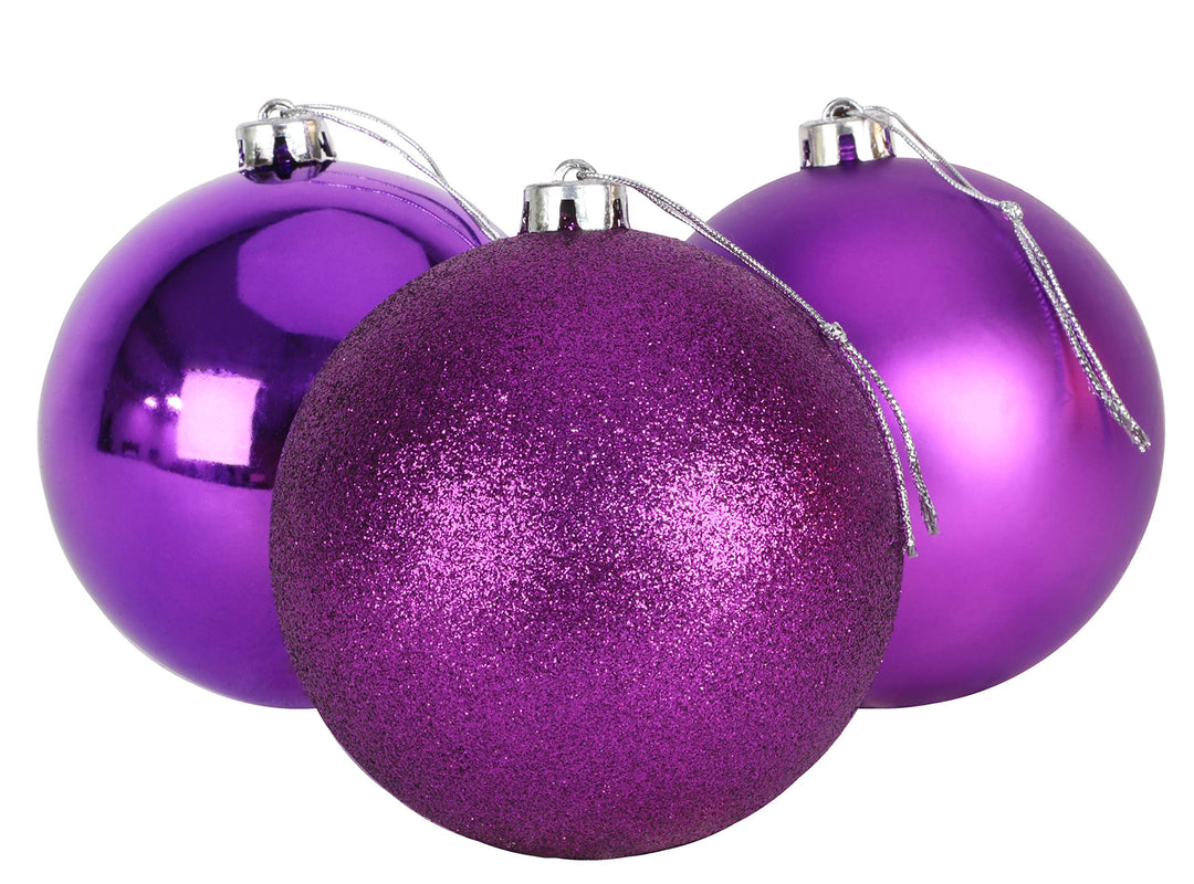Christmas Concepts® 3er Pack - Extra grosse 150mm Christbaumkugeln - Glänzend, Matt & Glitterdekorie