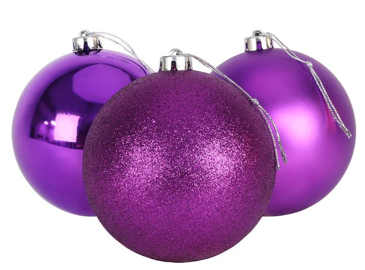 Christmas Concepts® 3er Pack - Extra grosse 150mm Christbaumkugeln - Glänzend, Matt & Glitterdekorie