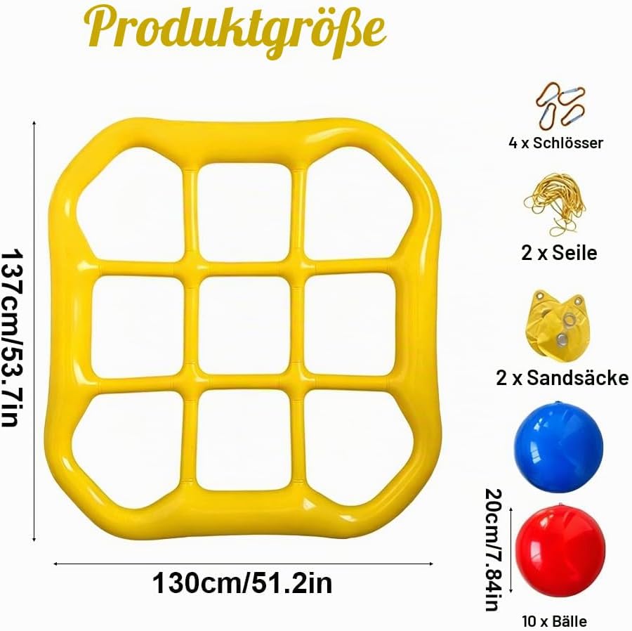 Aufblasbares Wasserspielzeug Set, Tic Tac Toe Pool Spielzeug, 9-Kästchen-Gitter-Wasserspielzeug mit