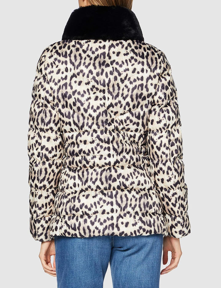 Geox W CAMEI Damen Daunenjacke 42 Beige Animalier, 42 Beige Animalier