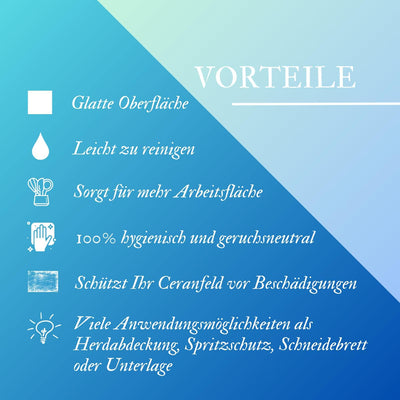 DAMU | Herdabdeckplatte 2teilig 2x40x52 Herdabdeckung Ceranfeld Glasschneideplatte Ceranfeldabdeckun