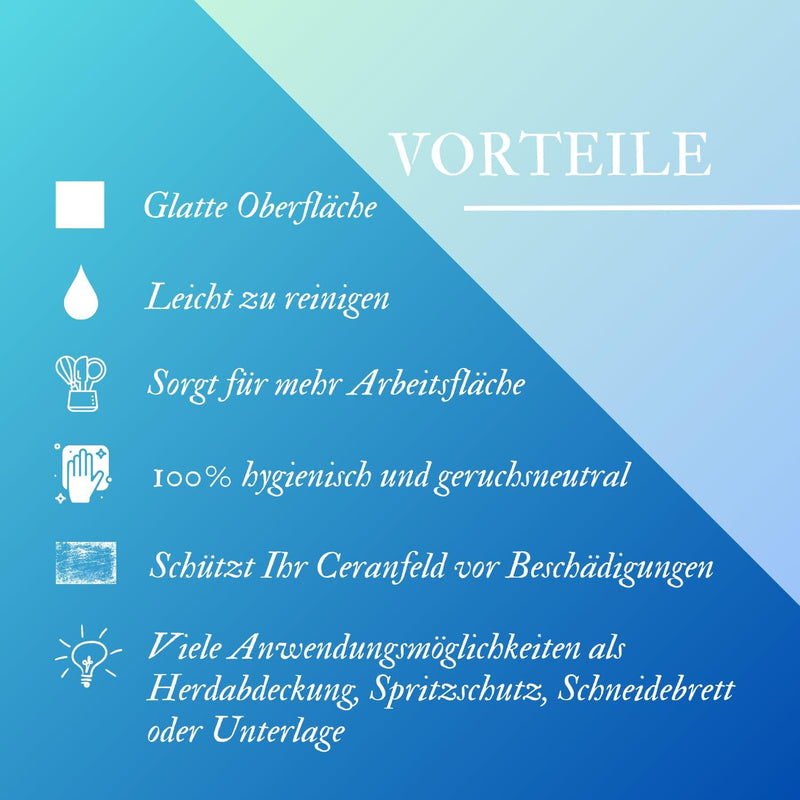 DAMU | Herdabdeckplatte 2teilig 2x40x52 Herdabdeckung Ceranfeld Glasschneideplatte Ceranfeldabdeckun