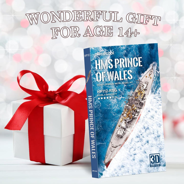 Piececool 3D Puzzle Metall, HMS Prince of Wales Schlachtschiff für Modellbausatz Erwachsene, 3D-Puzz