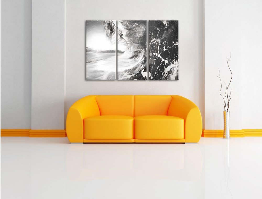 Pixxprint Riesen Welle bei Sonnenaufgang als Leinwandbild/Grösse: 3 Teilig (120x80) cm/Wandbild/Kuns