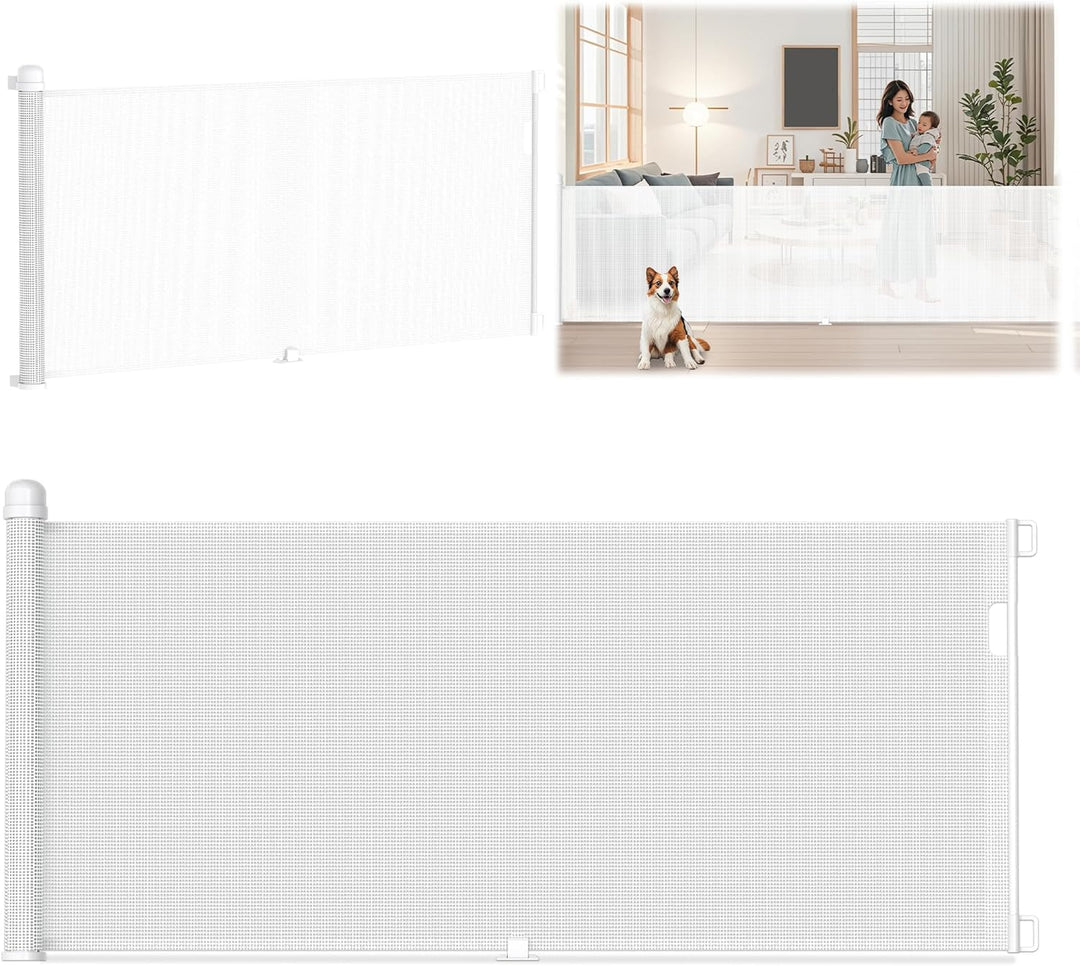 Aufun Treppenschutzgitter Türschutzgitter ausziehbar, Treppenhäusergitter, Absperrgitter mit Kinders