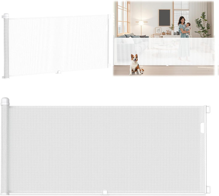 Aufun Treppenschutzgitter Türschutzgitter ausziehbar, Treppenhäusergitter, Absperrgitter mit Kinders