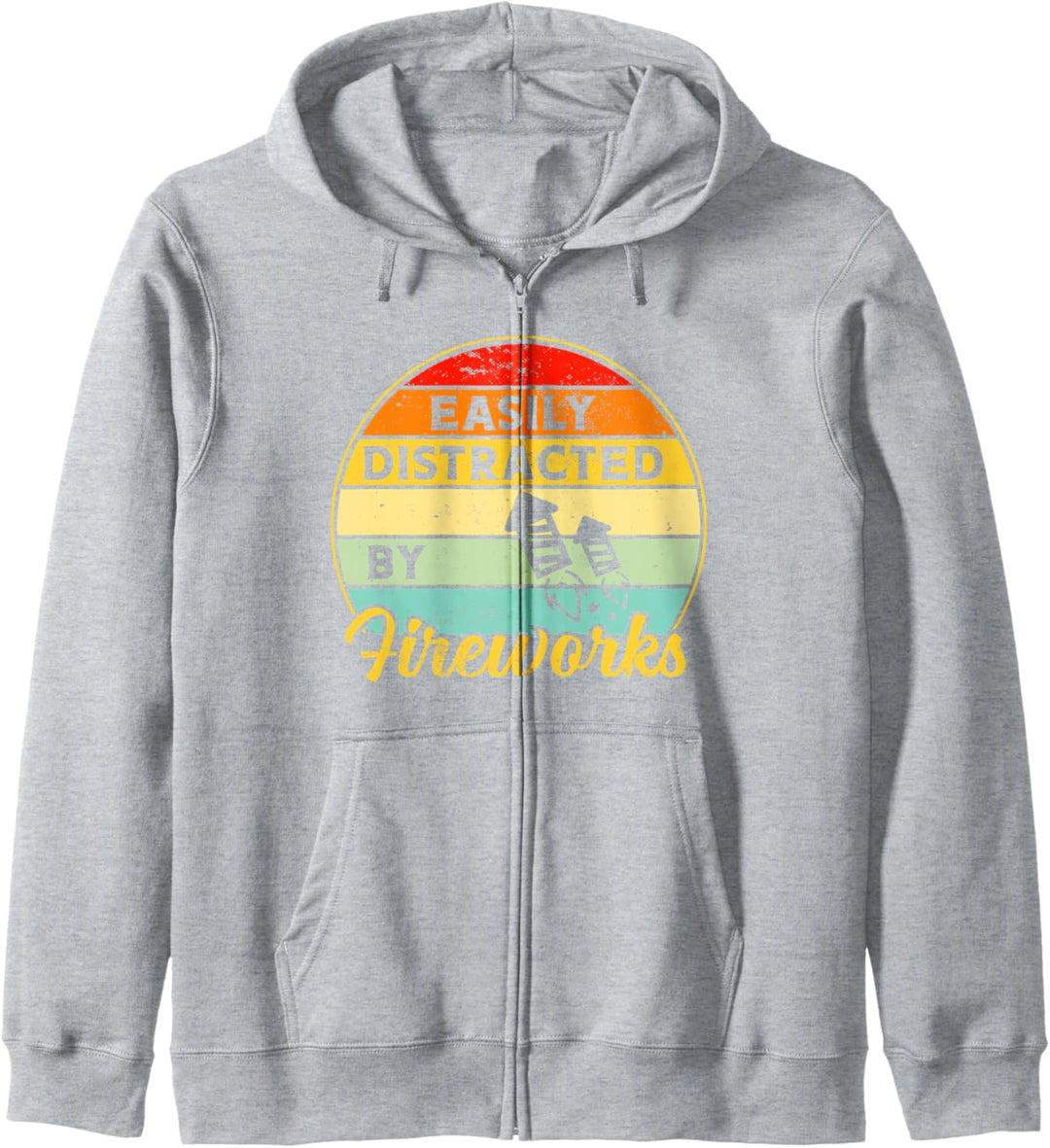 Fourth Of July leicht abgelenkt durch Feuerwerk Funny Americ Kapuzenjacke